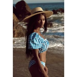Montce Paula Tie Up Bikini Bottom + Gingham Marcela Top